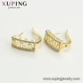 97153 xuping moda de alta qualidade 14k cor de ouro zircão pavimentou senhoras brincos de argola